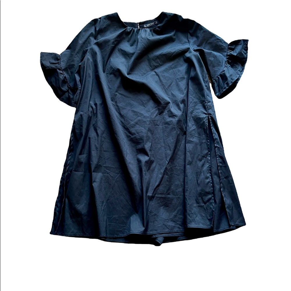 Zara Black Dress/romper Puff Sleeve size L